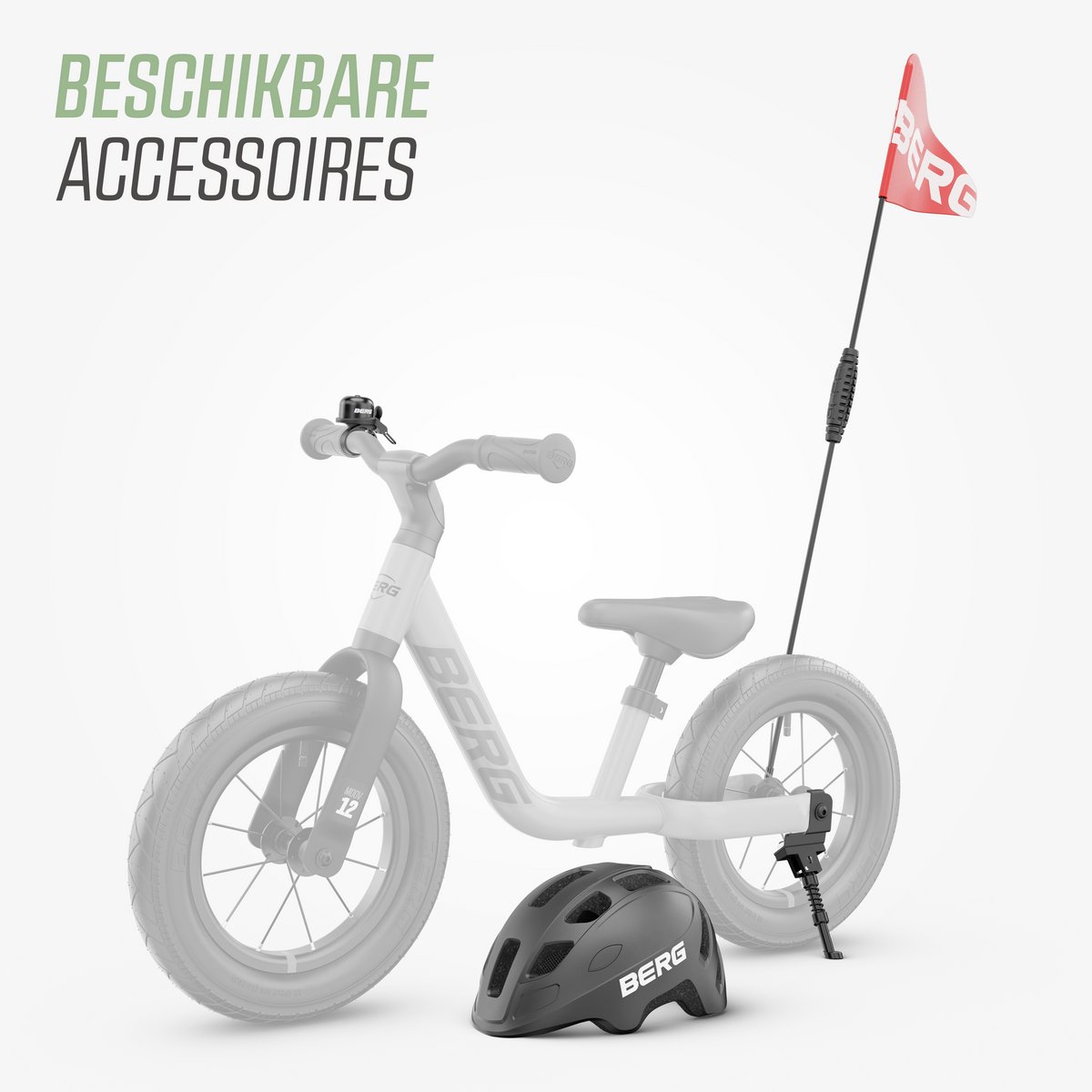 BERG MOOV12 Loopfiets - 2,5+ jaar - 12 inch - Lichtgewicht - Comfortabele luchtbanden - Verstelbaar Stuur en Zadel - Sage Green — afbeelding 5