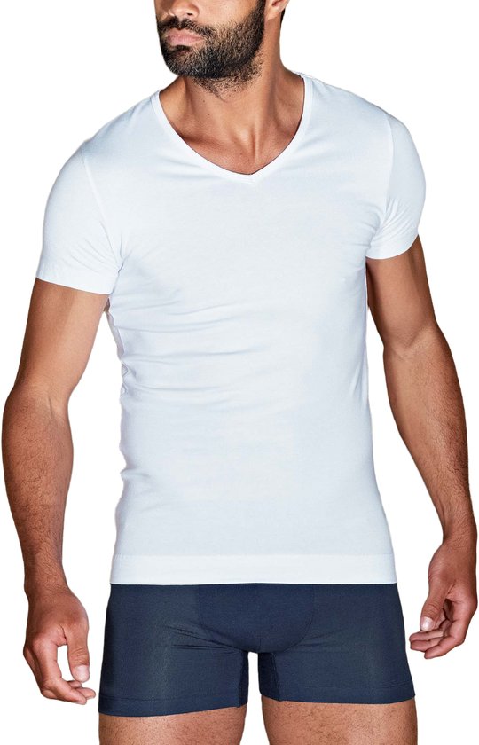 Undiemeister® T-shirt Slim Fit Wit Col V Chalk White