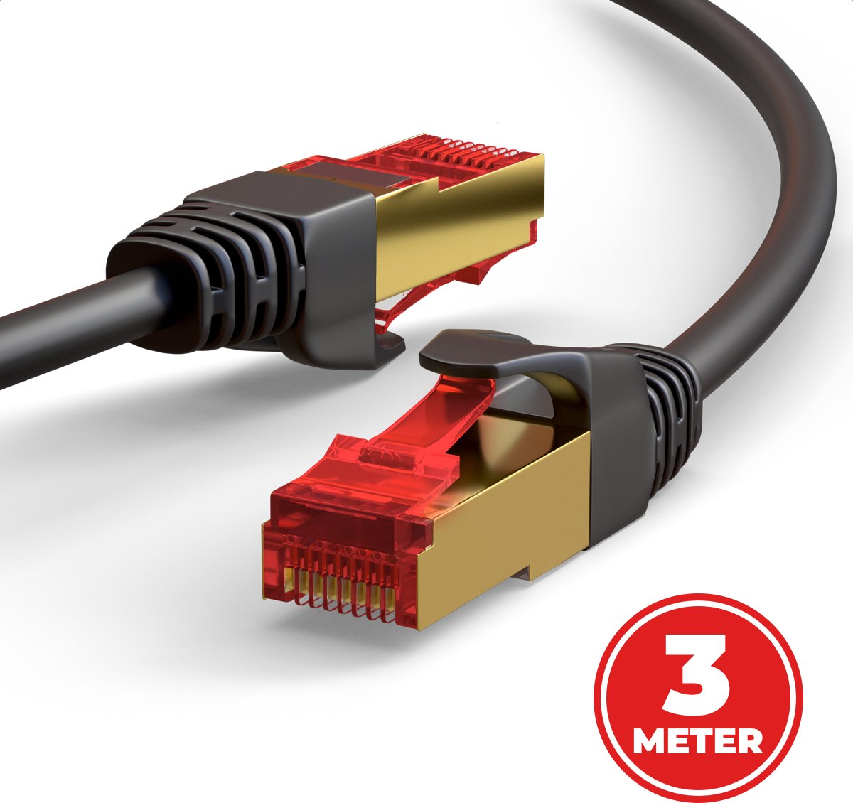ProFPS Ethernet Kabel Cat 8 – 3M – 40Gbps – S/FTP – RJ45 – Zwart