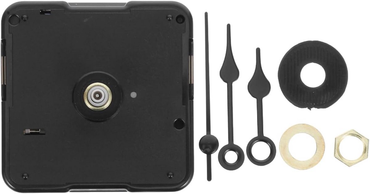 Klok Mechanisme Vervanging - Quartz Uurwerk - DIY Klok Reparatie - Ultra Stil Scanontwerp - Schacht 3.1 cm - Zwart