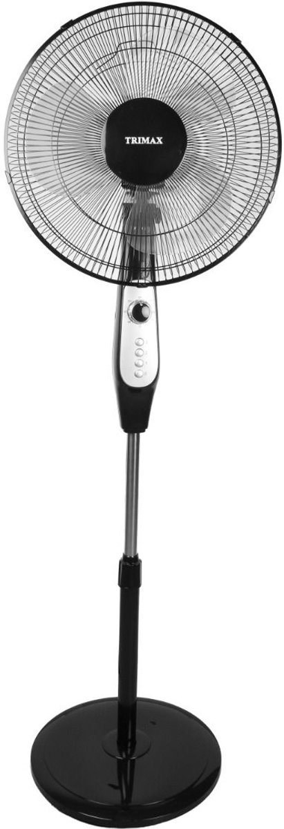 Trimax Statiefventilator - 45W - 3 Snelheden - 60° Oscillatie - Zwart