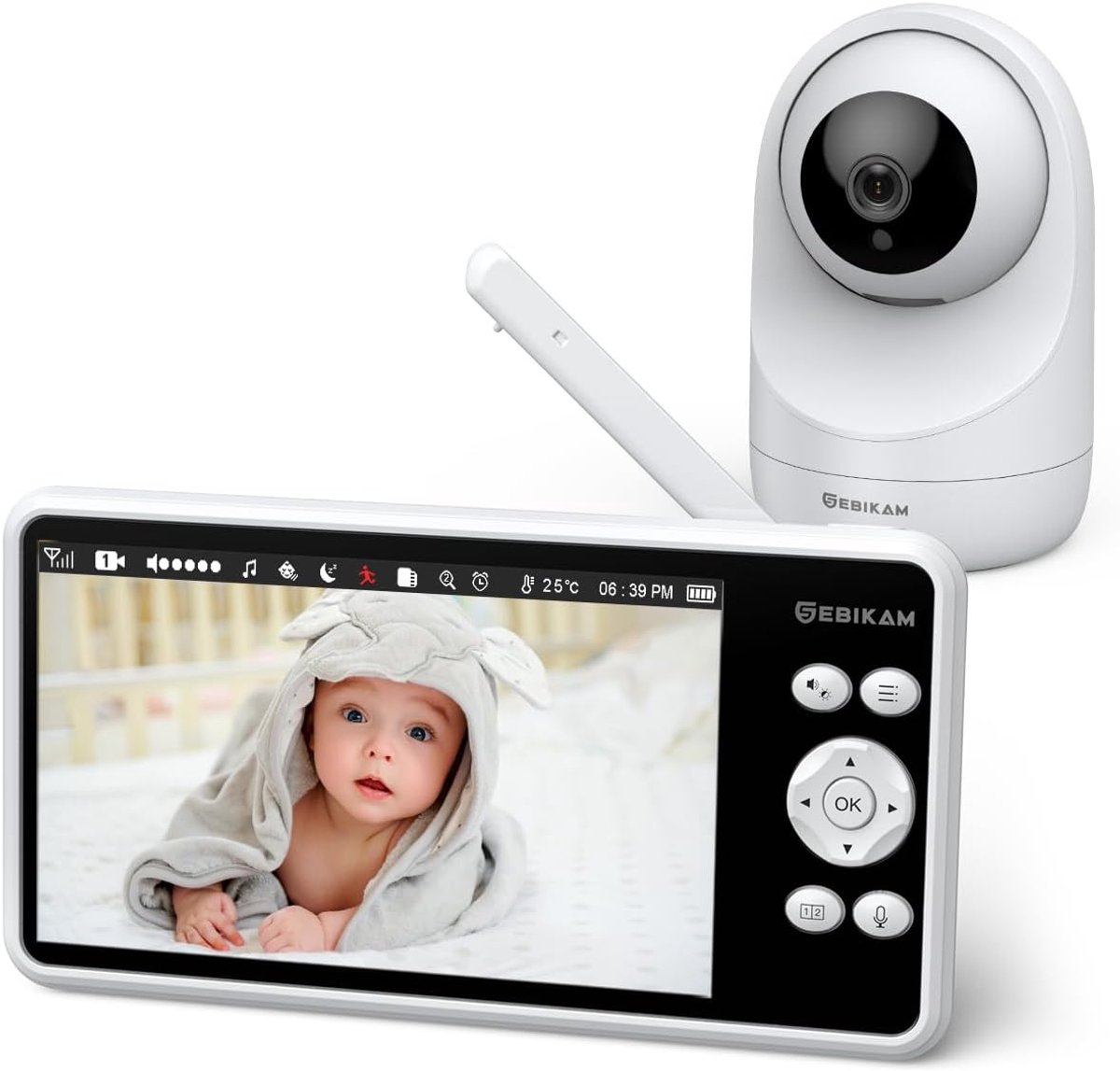 Babyfoon met Camera - Videomonitor Baby - Baby Veiligheid - Groot 5 Inch Scherm - 720P HD Resolutie