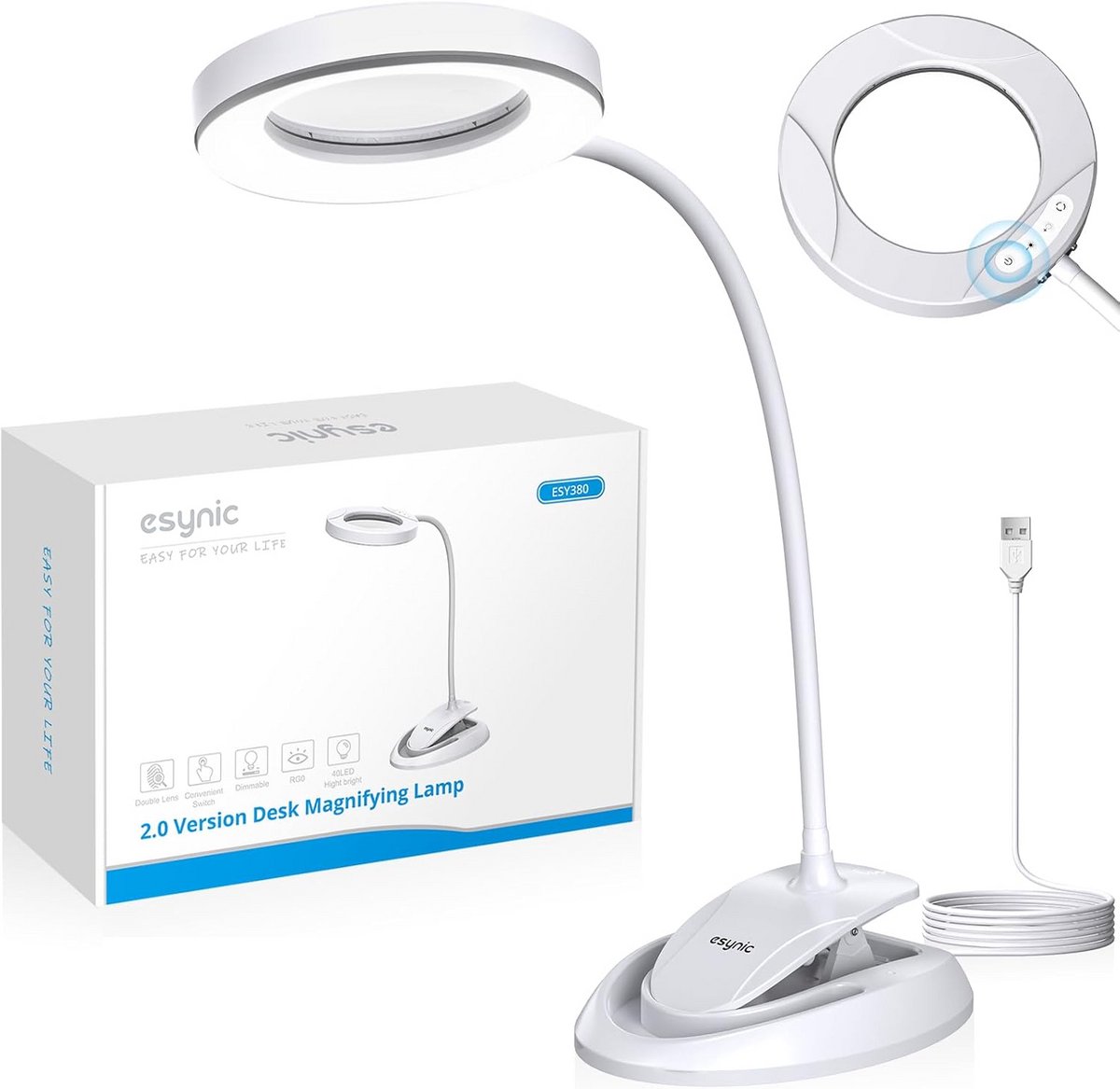Vergrootlamp met Licht - Leesloep Verlichting - Gedetailleerd Werk - Flexibele Zwanenhals - 10x Vergroting - Zwart