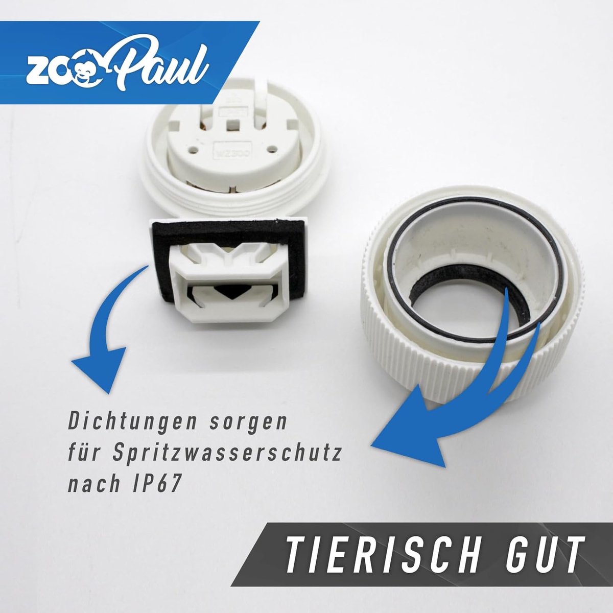 Vochtige Ruimte Fitting - Verlichting Houder - Aquarium Terrarium - IP67 Spatwaterdicht - T8 G13 - Wit