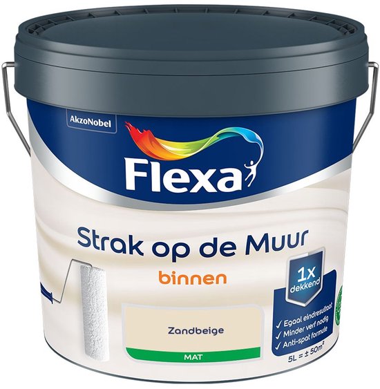 Flexa - Strak Op De Muur Binnen Mat - Zandbeige - Mengverf - 5 L
