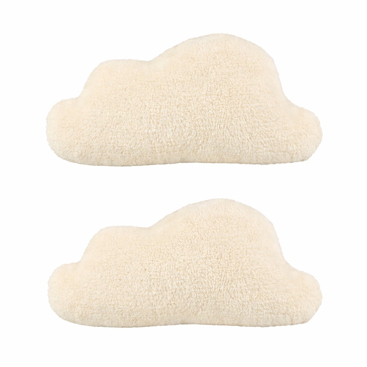 Ostaria Sierkussen wolk - 2x - decoratiekussen - wit - 50 x 30 cm - polyester