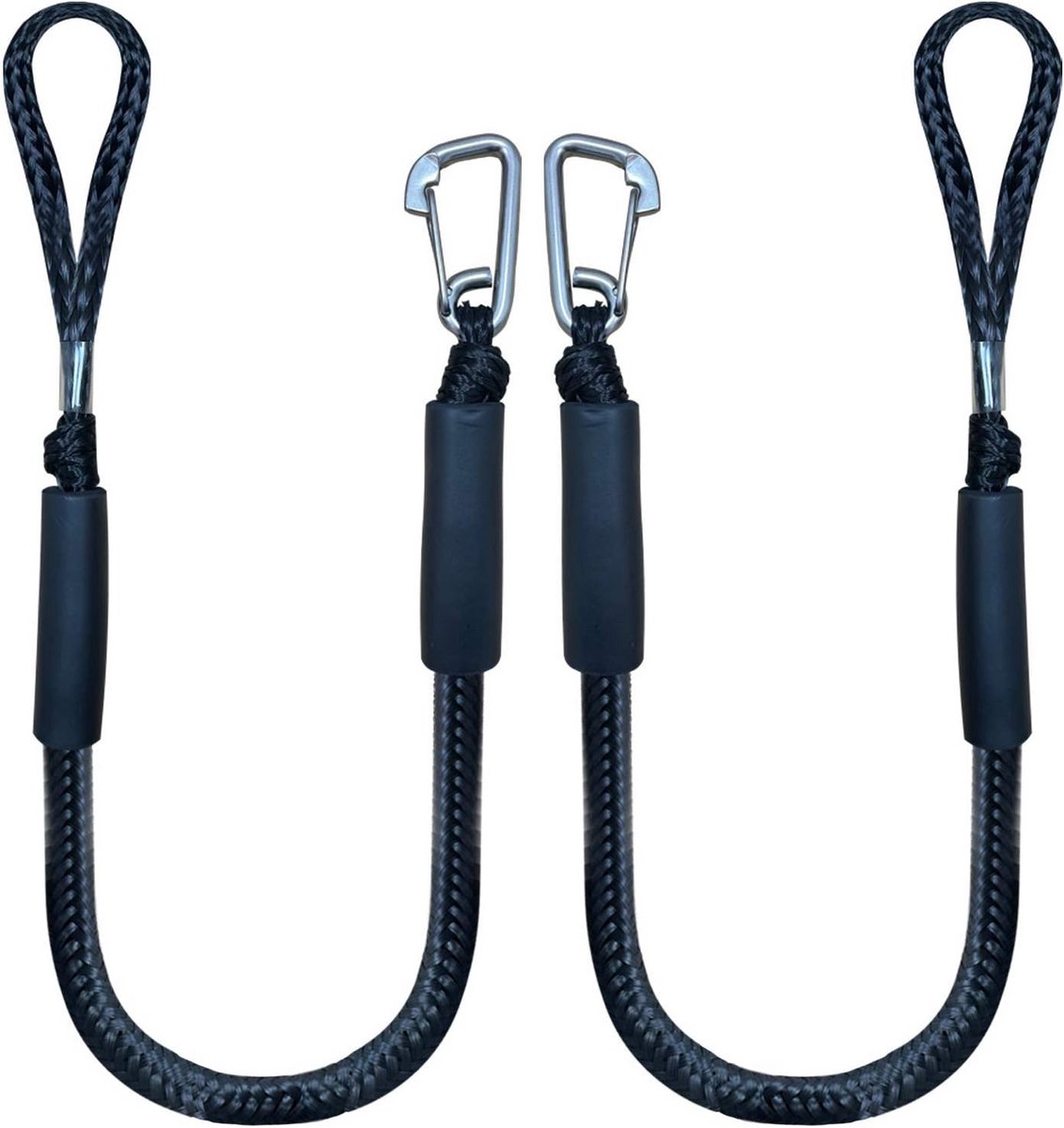 2x Bungee Docklijn voor Aanmeren met RVS Klem - Stootwilg voor Boot & Waterscooter