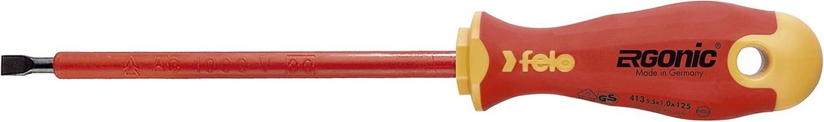 Ergonomische Platte Schroevendraaier met Rechte Punt (6.5 x 150 mm) voor Hoge Koppel