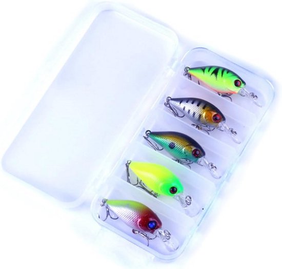 5-delige Set Drijvende Minnow Crankbaits Kunstaas voor Baars en Roofvis — afbeelding 5