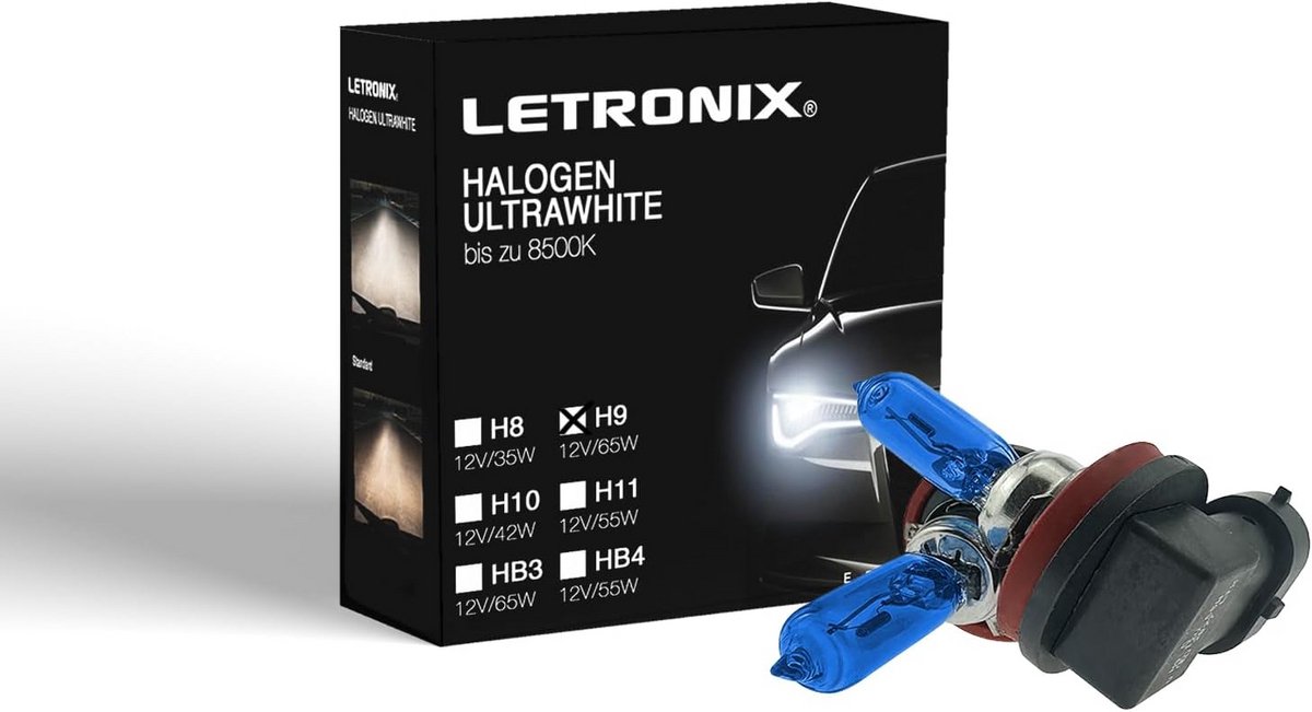 Ultrawitte Halogeen Autolampen H9 12V Koud Wit Xenon Look E-Keur