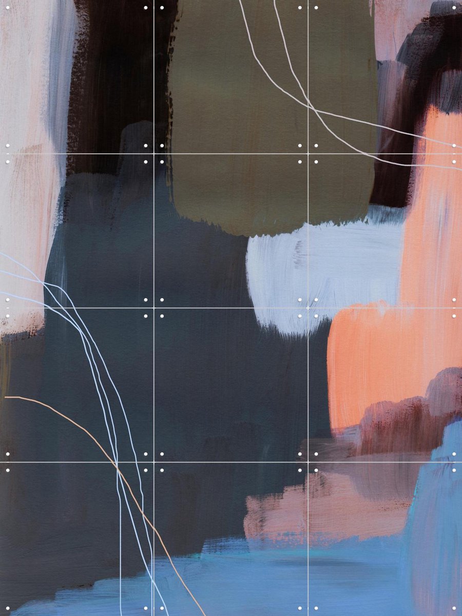 IXXI Abstract Brush Strokes 116X, Mareike Böhmer - 60 x 80 cm - Gratis ophangtool - Grote wanddecoratie en posters - Grafisch Ontwerp, Kwaststreken
