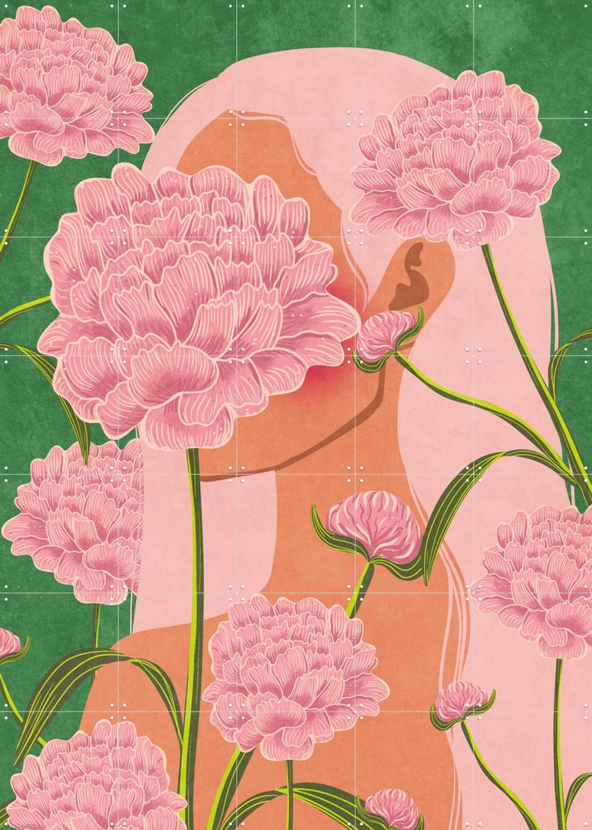 IXXI Inside Flowers, Raissa Oltmanns - 100 x 140 cm - Gratis ophangtool - Grote wanddecoratie en posters - Grafisch Ontwerp, Digitale Kunst