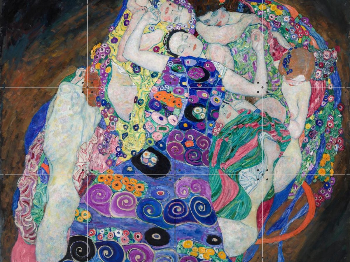IXXI Virgin, Gustav Klimt & Bridgeman Images - 80 x 60 cm - Gratis ophangtool - Grote wanddecoratie en posters - Olieverf, Klassiek, Kleurrijk, Art