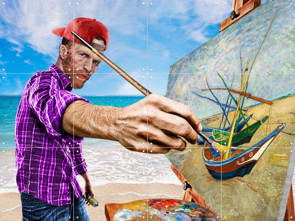 IXXI Vincent at Work, Alejandro B. Canoy & Van Gogh 21st Century - 80 x 60 cm - Gratis ophangtool - Grote wanddecoratie en posters -