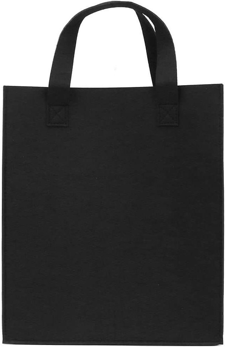 Vilt Document Tas - Winkelen, Reclame & Kruidenier Tas - Set van 3 - Zwart