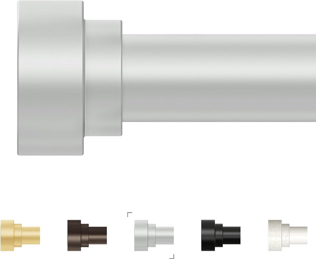 Extra Lange Verstelbare Gordijnroede 30-60 cm Zilver Robuust en Decoratief