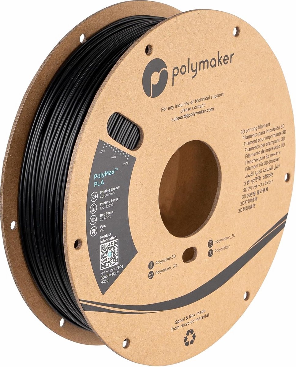 Sterk Zwart 3D Printer Filament PLA - 1,75 mm - 750 gram