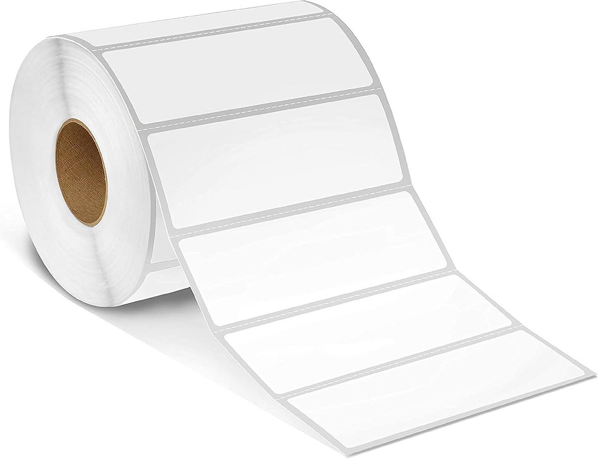 Directe Thermische Etiketten 76x25mm Geperforeerd voor Verzendlabels en Adresetiketten - 10 Rollen (13000 Totaal)