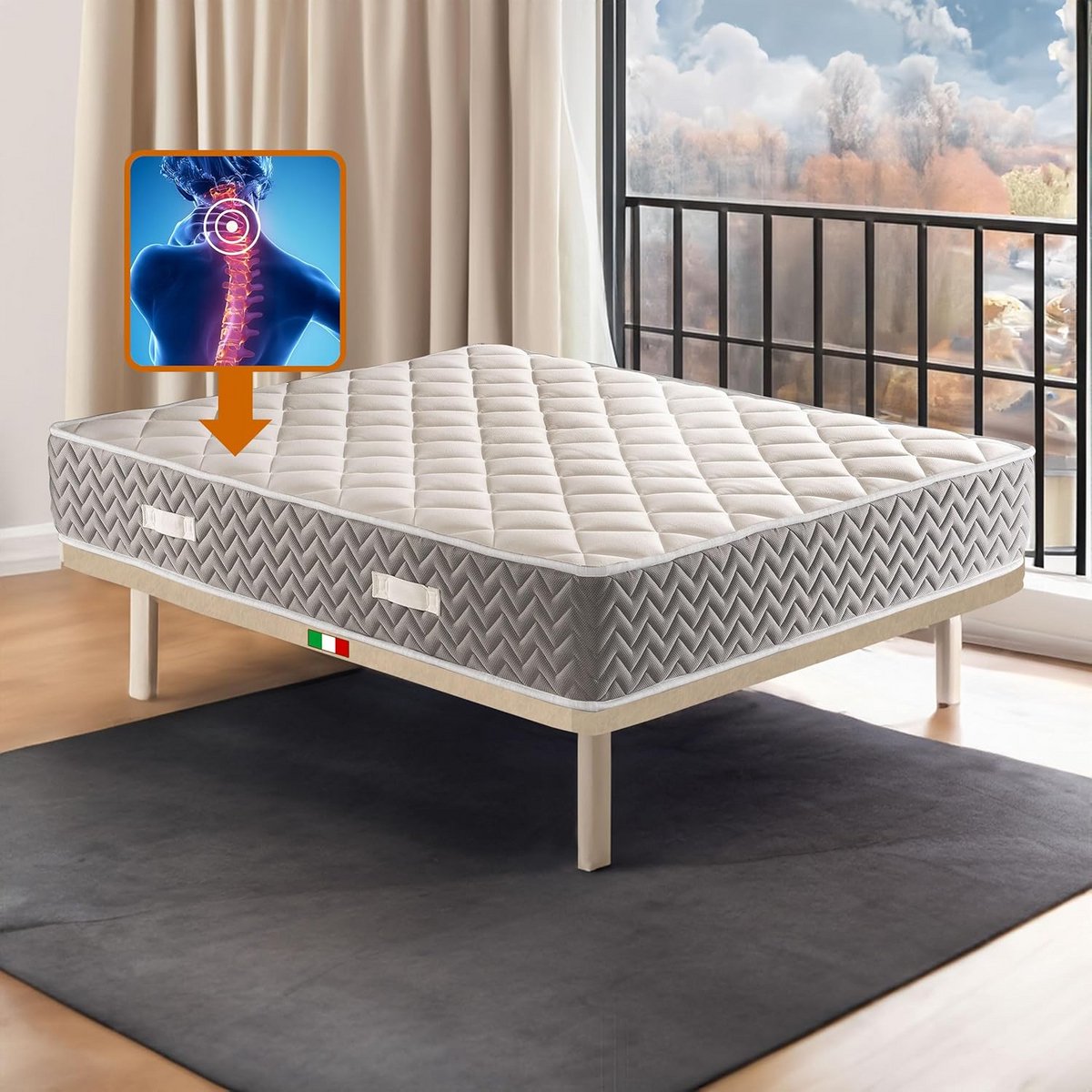 Orthopedisch Traagschuim Matras 140x200 cm - Halfhard met Zomer/Winterzijde