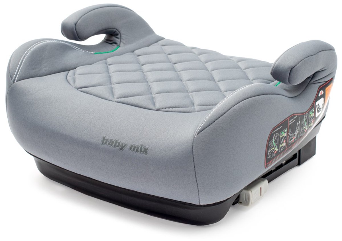 Baby Mix - Autostoeltje - Hero Plus ISOFIX I-Size grijs polyester - kinderstoel - autostoel - autozitje - kinderveiligheid - veiligheidsgordel