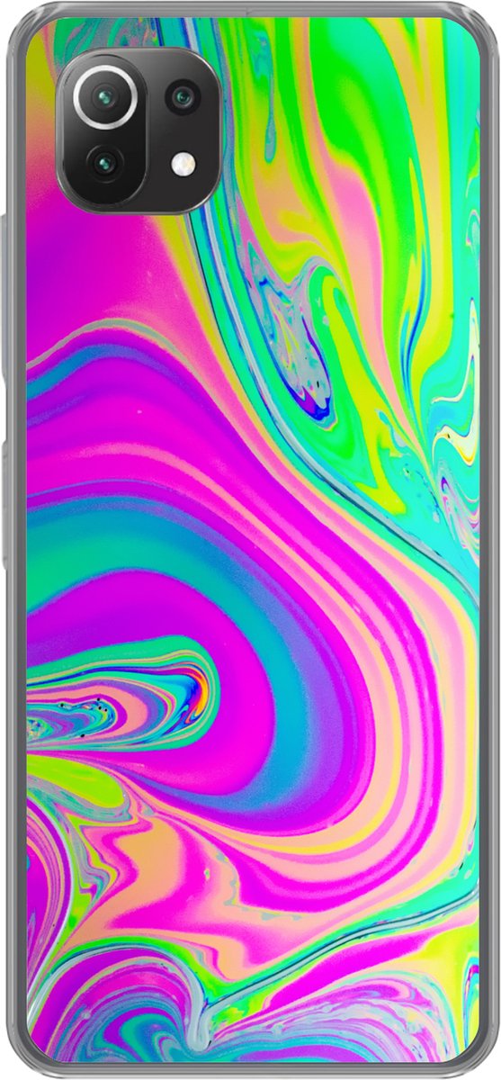 Telefoonhoesje Geschikt voor Xiaomi Mi 11 Lite hoesje - Vormen - Kleur - Kunst - Psychedelisch - Siliconen Telefoonhoesje Telefoonhoesje