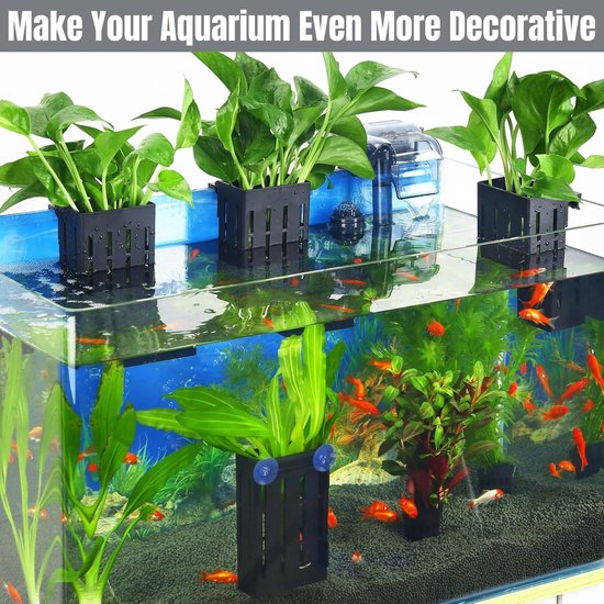 4pcs Plant Culture - Hanging Holders - Aquarium Plant Holder - Water Plant Hanger - Plant Stand for Aquariums - 8 Suction Cups - Aquascape Decorations - Plant Pot Accessories van Merkloos	 — afbeelding 2