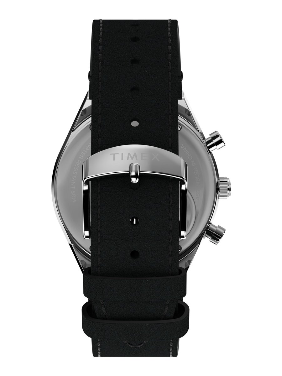 Timex Q Timex Chronograph X Peanuts Snoopy Quartz Analog Chronograph Zwart Case: 100% Stainless Steel | Armband: 100% Leather 40 TW2W68900AJ