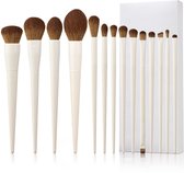 Make-upkwastenset van 14 stuks voor vloeibare, crème- of minerale producten voor contouren, concealer, foundation, oogschaduw, poeder, blush, oog- en gezichtsmake-up