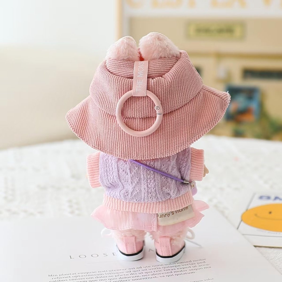 Tenue Chic Pour Poupée 17 Cm - Pull, Bonnet Et Sac Bandoulière Tricotés Main En Polyester