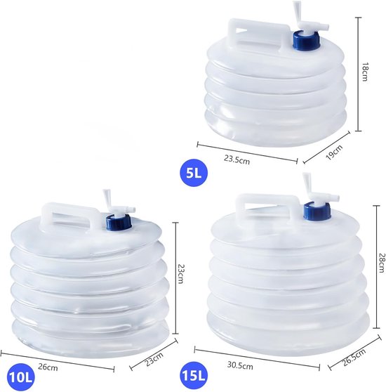 Emmer - Waterzak - Opvouwbare emmer - Emmer 10 liter - Watercontainer - Draagbaar - Geschikt voor campers, kamperen, wandelen, reizen, barbecueën, reizen en andere buitenactiviteiten van Merkloos — afbeelding 2