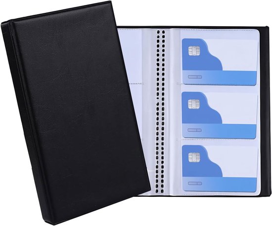 Business Card Holder voor 480 Cards - Space Saving Business Card Folder voor Office - PU Leather - Business Card Book - Loyalty Cards - Credit Cards - Zwart
