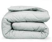 DoubleDry 2 in 1 Dekbed 140x200 - Eenpersoons wasbaar dekbed zonder overtrek - licht grijs