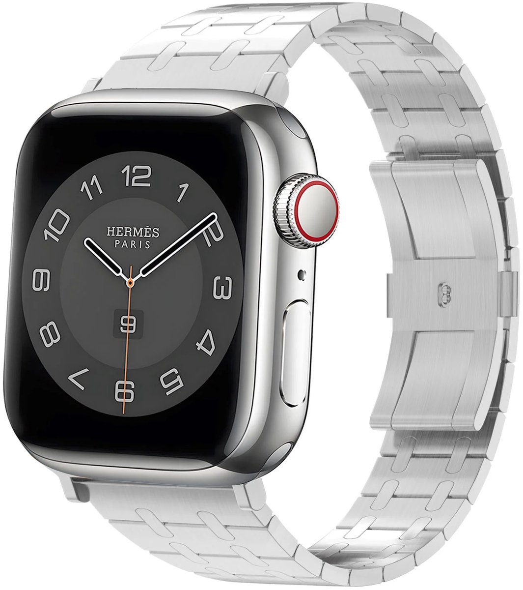 BALR RVS stalen bandje geschikt voor Apple Watch 44mm / 45mm / 49mm – Zilver – Compatibel met Apple Watch 1/2/3/4/5/6/8/9/10/11/SE(2-3)/Ultra(2-3)