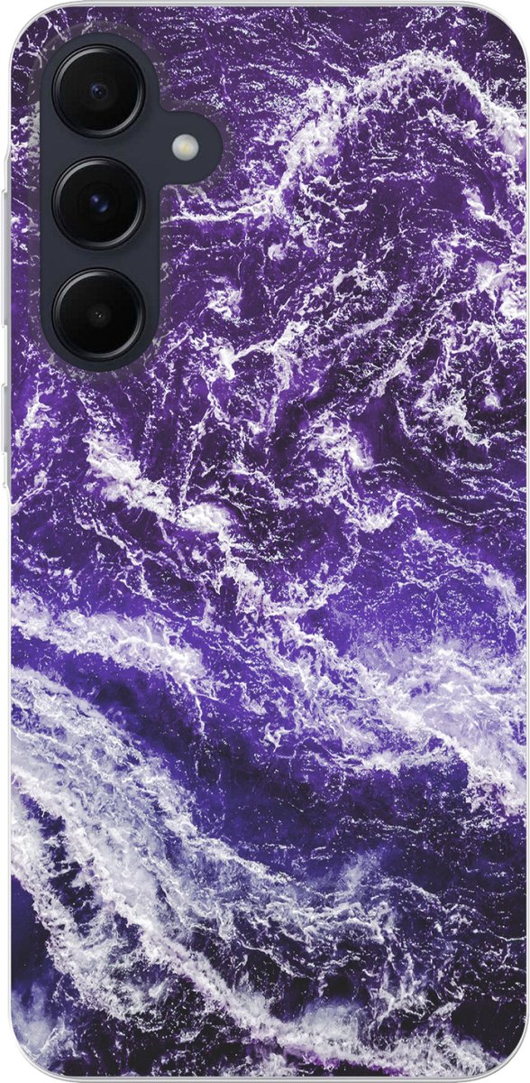 Telefoonhoesje Geschikt voor Samsung Galaxy A55 hoesje - Mineralen - Patronen - Natuursteen - Siliconen Telefoonhoesje Telefoonhoesje