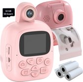 Caryota 3 in 1 Kindercamera - Vloggen - Full HD 1080p - 32GB SD-kaart - Inktvrij - Instant Print - Verstelbare Camera - Games - Educatief Speelgoed