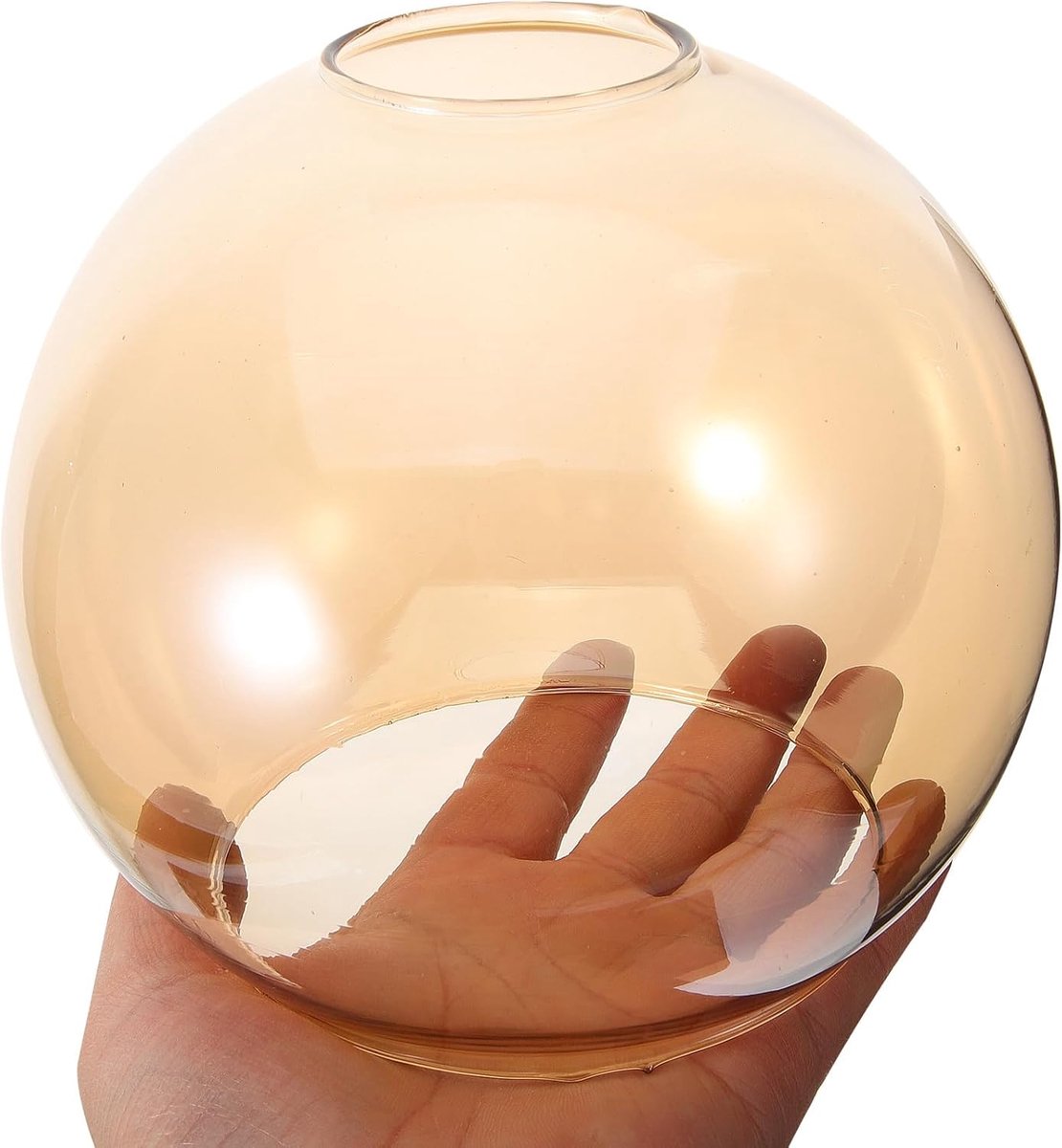 Mode Kroonluchter Amber Glazen Bol Schaduw 1 Pak Handgeblazen Glazen Bol Lampenkap 5.9 Vervanging Glasstuk voor Kroonluchter Plafond Hanglamp Wandkandelaar (Amber, 1 Pak