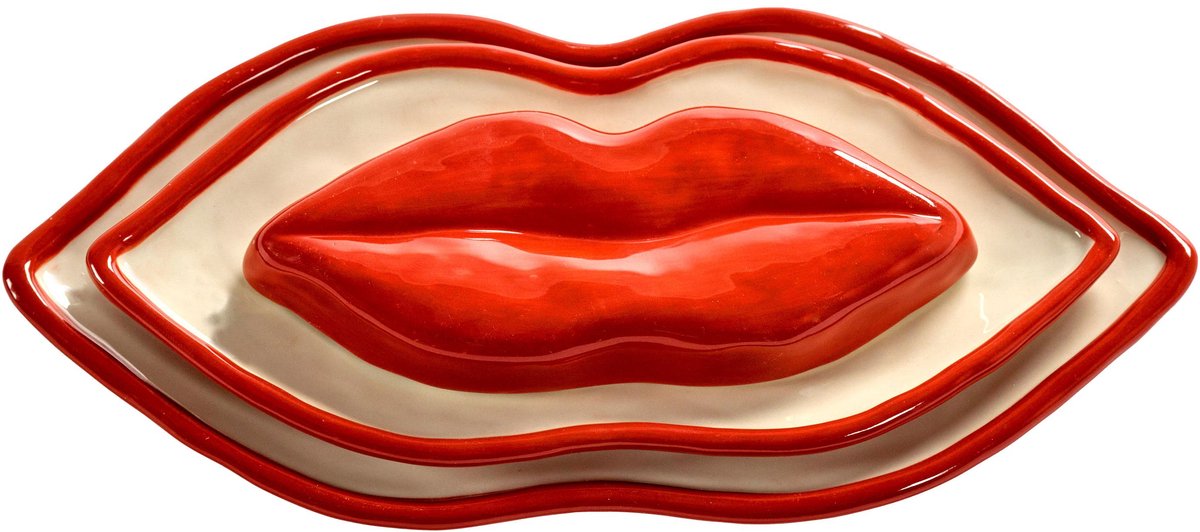 Serax Wouters & Hendrix Les Objets Mouleversants Lips schaal set van 3 rood / wit (in luxe geschenkverpakking)