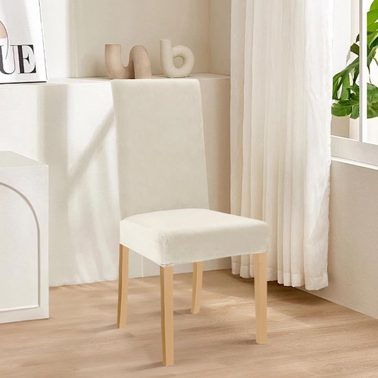 Chickwin Stoelhoezen voor eetkamerstoel, 2/4/6 stuks, effen kleur, universeel, hoge rug, stretch, fluwelen stoelhoes, voor feestzaal, elastaan, verwijderbare, wasbare stoelhoezen (6 stuks, wijnrood