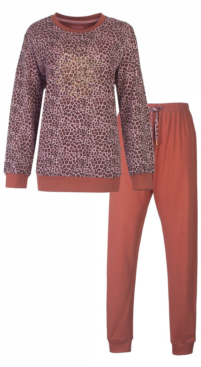 Irresistible Dames Pyjama - Lange Mouwen - Panter Print - Roze