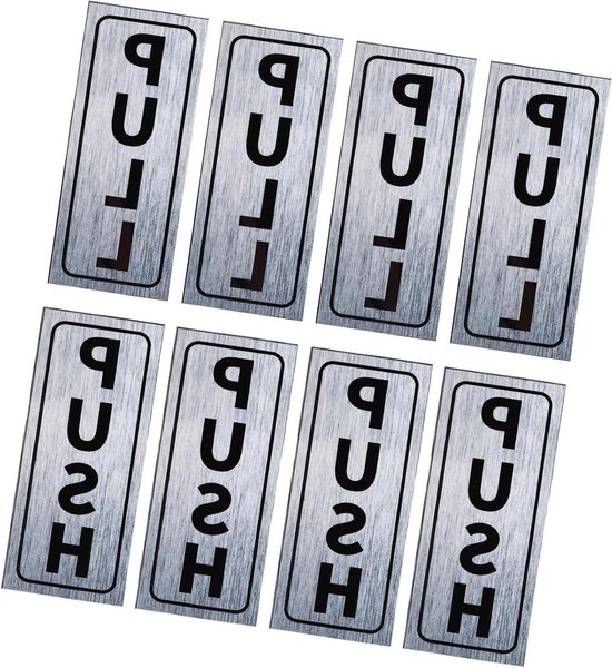 Foto: Allecto plus 4 sets deurborden push pull 5 x 127 cm pvc zelfklevend waterdicht verticale push pull sticker geschikt voor zaken kantoorwinkel glazen deur zilverkleurig