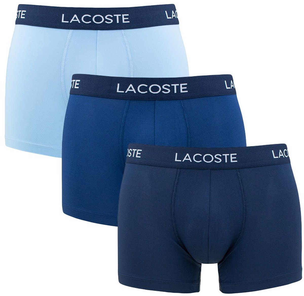 Lacoste heren 3P microfiber boxers basic blauw