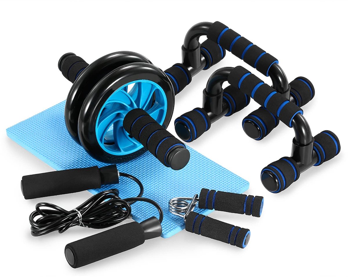 Unyqoos® Complete Thuis Fitness Set met Buiktrainer, Push-Up Stangen en Meer voor Effectieve Training
