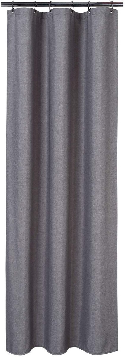 Unyqoos Zwaar Douchegordijn van Luxe Linnen Stof met Haken voor Badkamer, Grijs, 100 x 180 cm