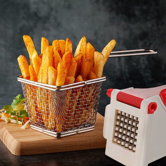 Coupe-légumes - Machine de découpe - Coupe-légumes manuel - Coupe-frites - Coupe-légumes en acier inoxydable - convient pour radis, courgettes, frites