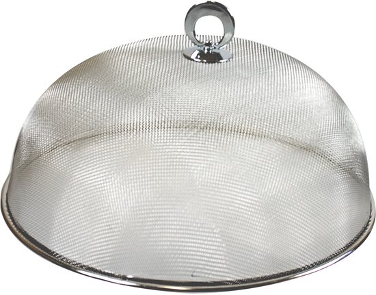 Cosy & Trendy Voedselkap - rond - 30 cm - grijs - metaal - vliegenkap - foodcover - tegen insecten