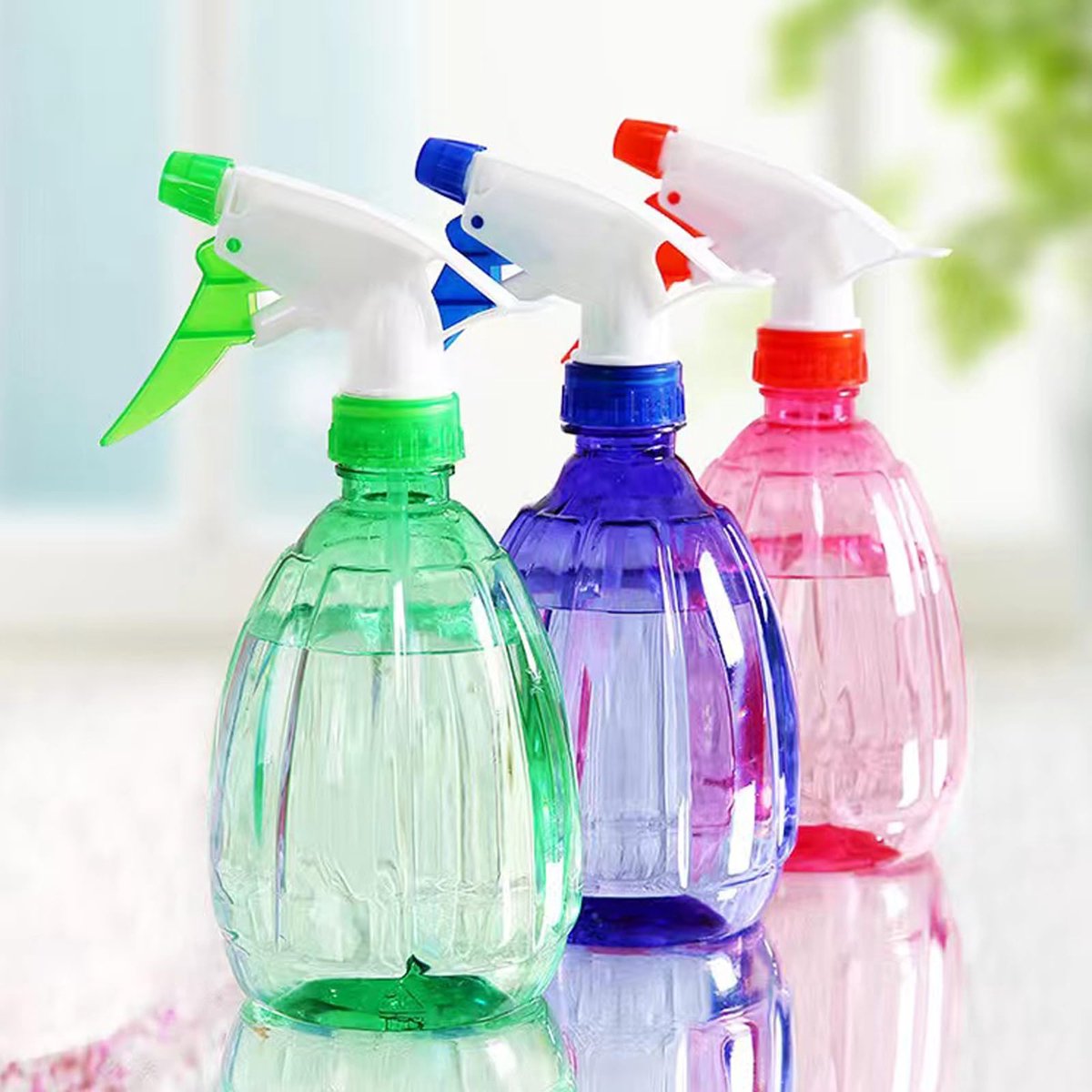 Ibenzoa® Navulbare 500 ml Spuitflessen met Verstelbare Sproeikop, Set van 3, Verschillende Kleuren voor Diverse Toepassingen