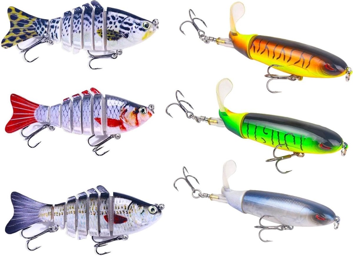 Allecto Plus - Vissen kunstaas voor Bas Snoek Muskie - Zacht lokken met 3D ogen en zachte staart - Enkele haak aas Jig Head - Ideaal voor Zoetwater visvangst