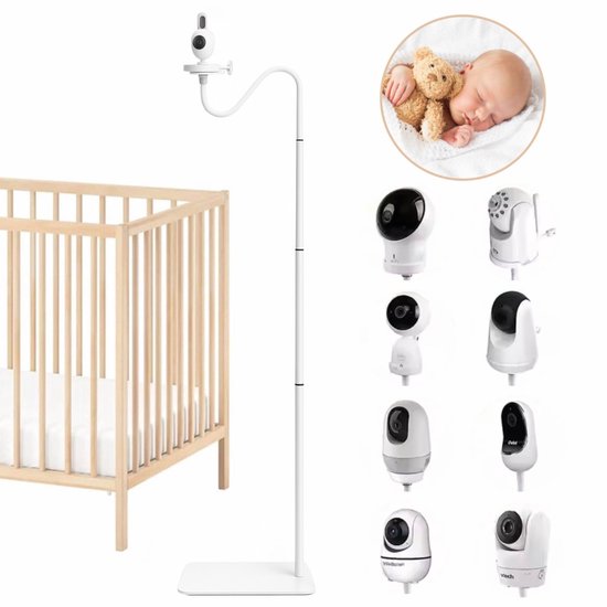 Support Babyfoon universel avec pied pour une sensation d'insouciance - Support d'écoute-bébé caméra - Trépied Babyfoon - Wit