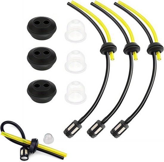 Kit Universel Filtre à Essence Et Tuyau Pour Taille-haies, Débroussailleuse – 2 Kits Avec Joints Et Poire D'amorçage