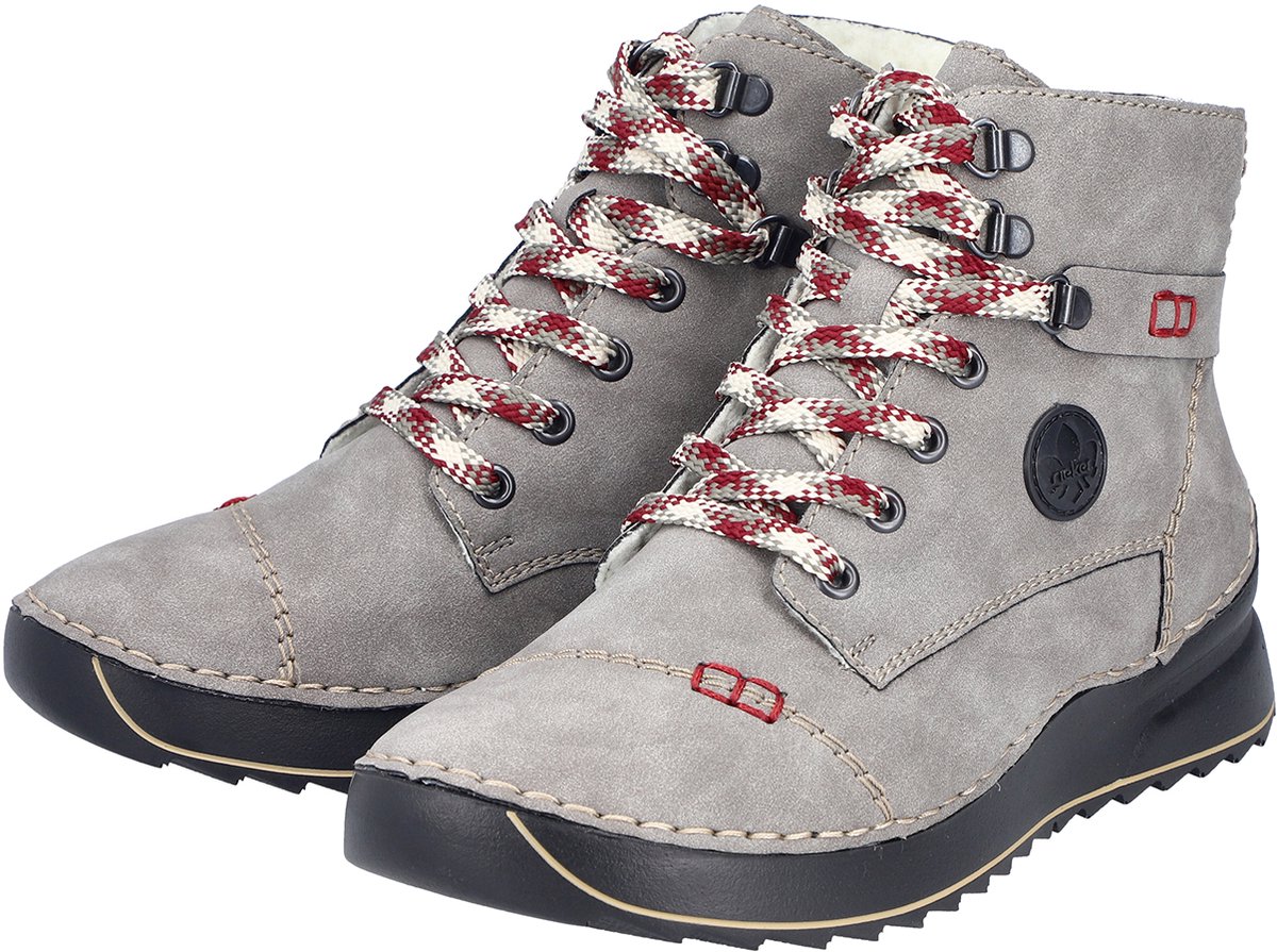Rieker dames veterlaars enkellaars warme voering 51544-64 grijs